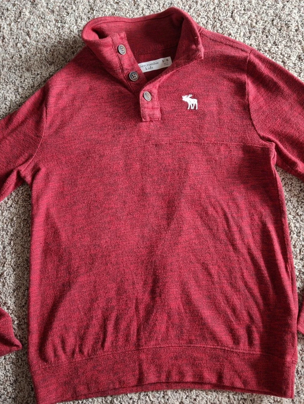 Ambercrombie Kids Boys 9/10 Lomg Sleeved Red Shirt